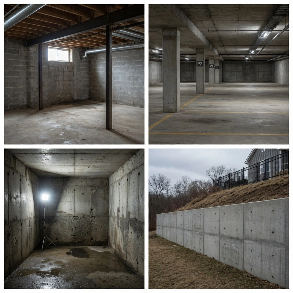 Basements, parking garages, elevator pits and retaining walls waterproofed in NJ