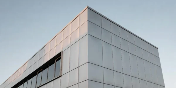Types of facades building showing aluminium rainscreen cladding on a modern commercial building