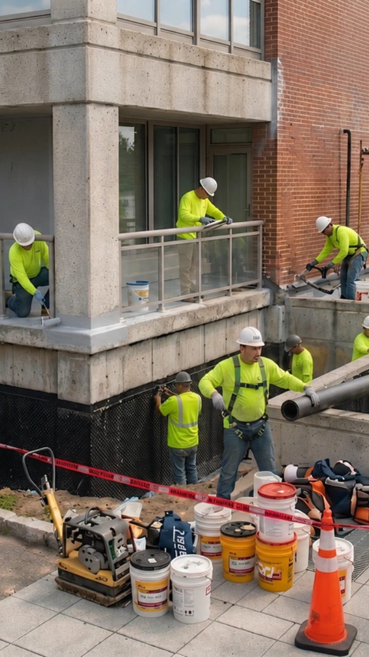 Foundation membrane application and joint sealing waterproofing services